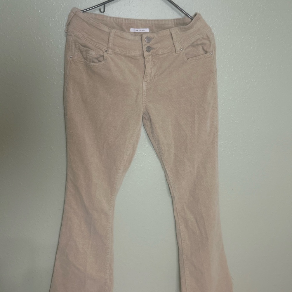 PacSun Corduroy Flare Pants in Light Beige